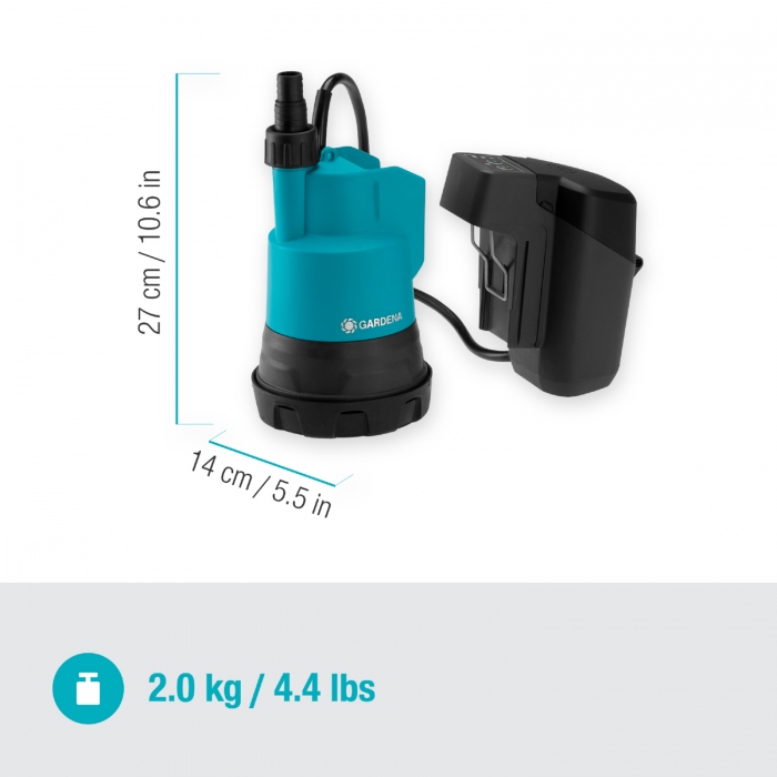 Акумуляторний насос для чистої води Gardena 2000/2 18V P4A Solo (14600-66)