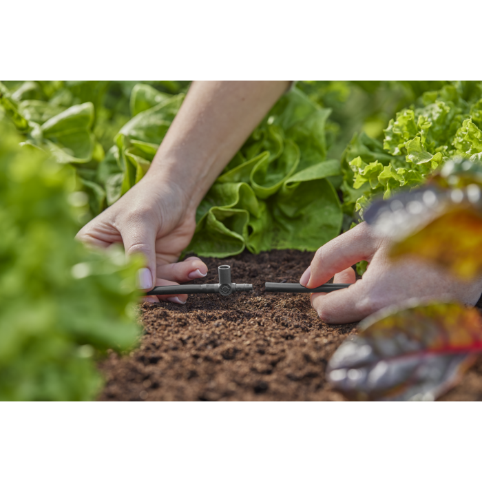 З'єднувач Т-подібний для мікронасадок Gardena Micro-Drip-System для шлангів 4,6 мм, 5 шт (13216-20)