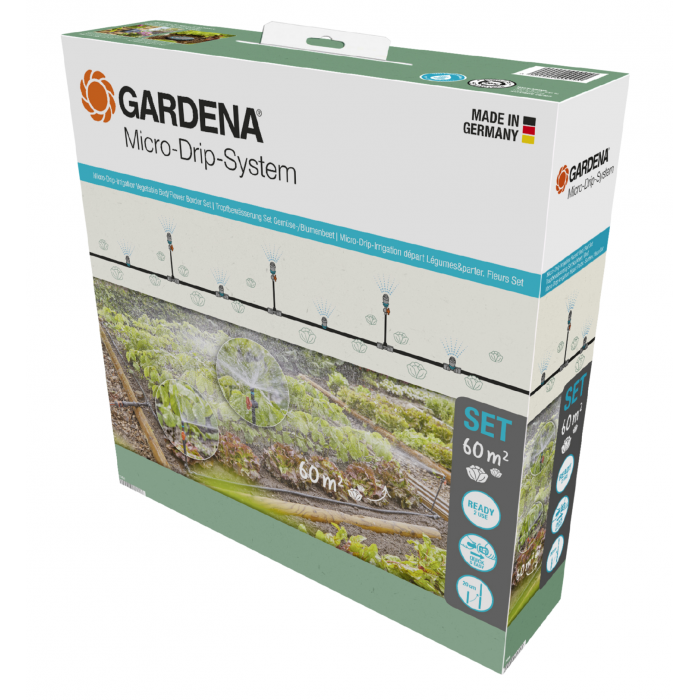 Комплект поливу Gardena Micro-Drip-System для клумб і грядок до 60 м2 (13450-20)