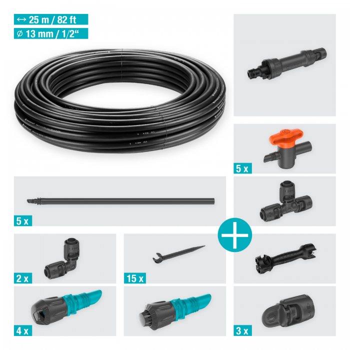 Комплект поливу Gardena Micro-Drip-System для клумб і грядок до 60 м2 (13450-20)