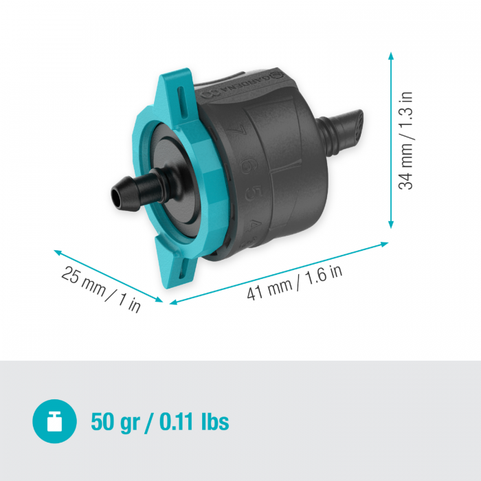 Крапельниця Gardena Micro-Drip-System кінцева вирівнююча тиск 1-8 л/год, 5 шт (13304-20)