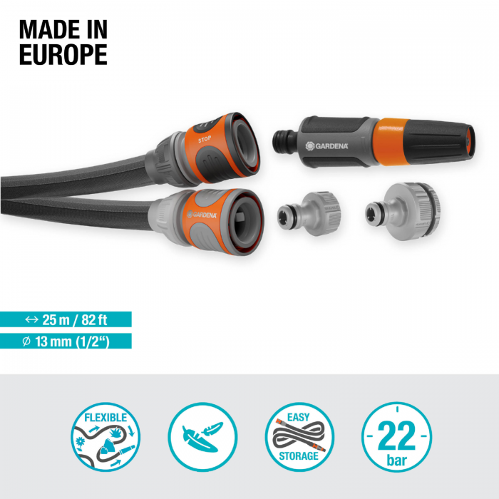 Текстильний шланг Gardena Liano Life Set 13 мм (1/2"), 25 м (18455-20)