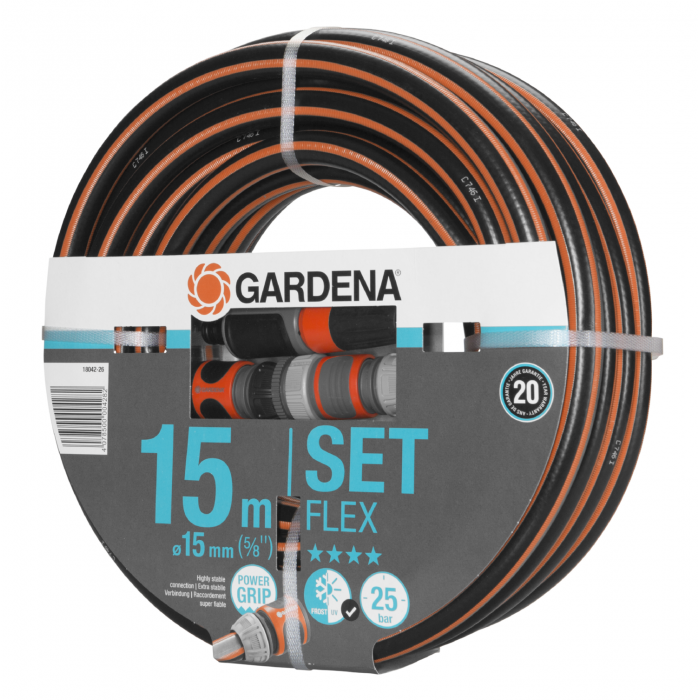 Шланг Gardena Flex Set 15 мм (5/8"), 15 м, 25 бар (18042-26)