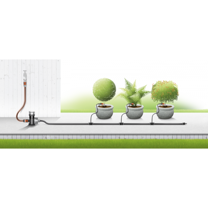 Комплект мікрокрапельного поливу Gardena Micro-Drip-System Starter Set M для квіткових горщиків або вазонів (13001-20)