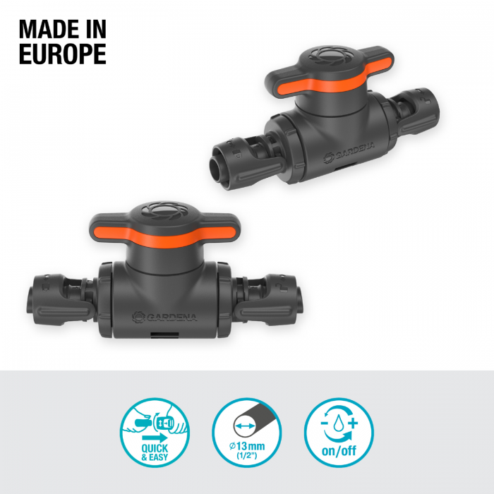 Кран запірний Gardena Micro-Drip-System Quick & Easy 13 мм, 1 шт (13207-20)