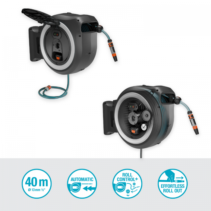 Котушка зі шлангом акумуляторна Gardena PowerRoll XXL Automatic P4A Set 40 м (18647-20)
