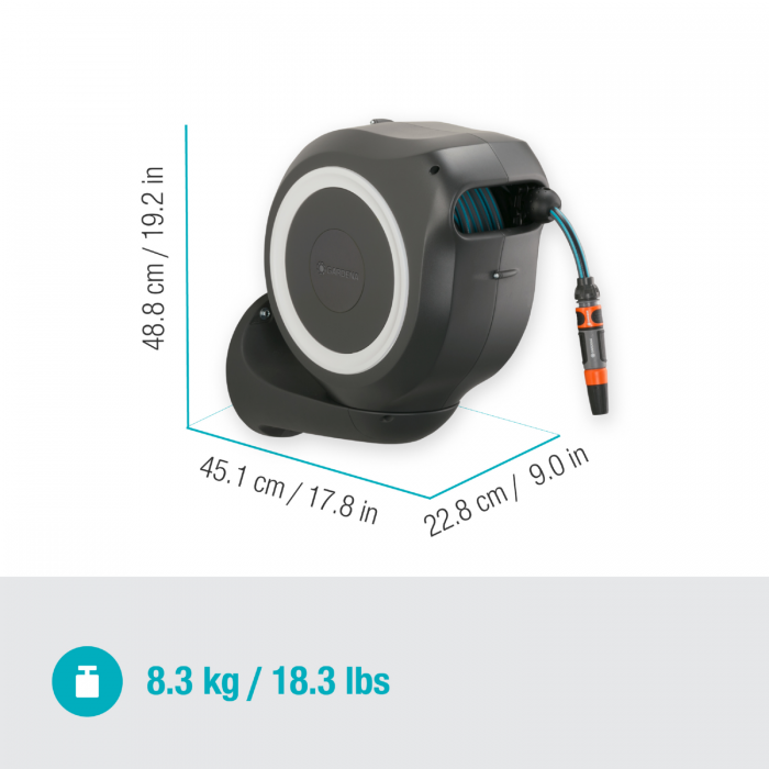Котушка зі шлангом Gardena Roll-Up M Automatic настінна 20 м (18612-36)