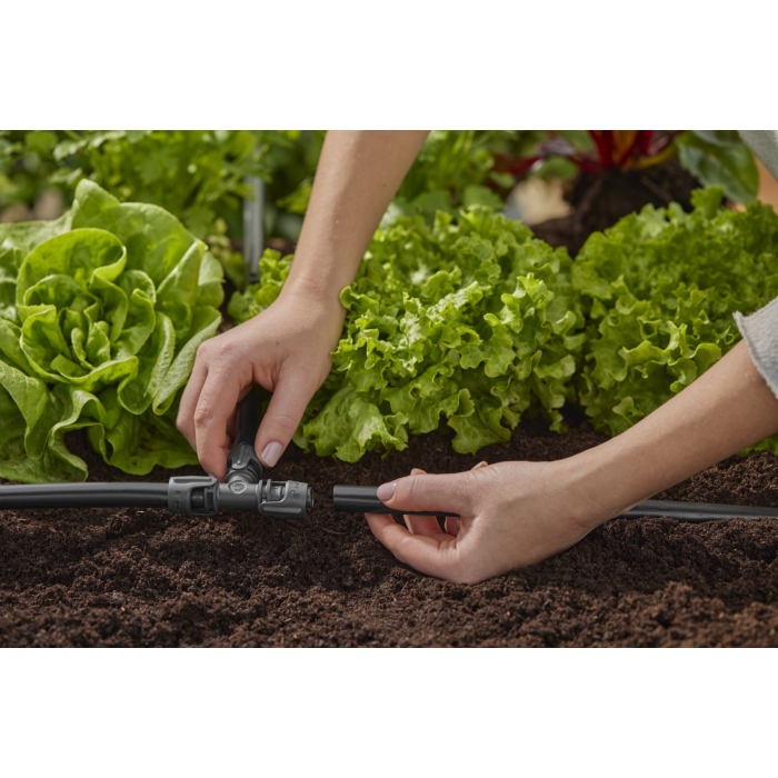 З'єднувач Т-подібний Gardena Micro-Drip-System Quick & Easy для шлангів 13 мм, 2 шт (13201-20)