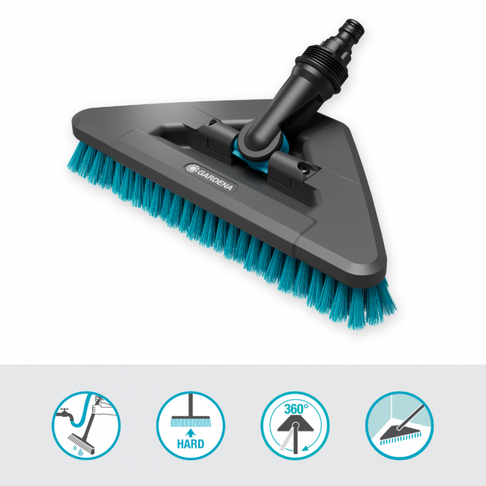Щітка поворотна на шарнірі Gardena Cleansystem 27х13 см, жорстка (18814-20)