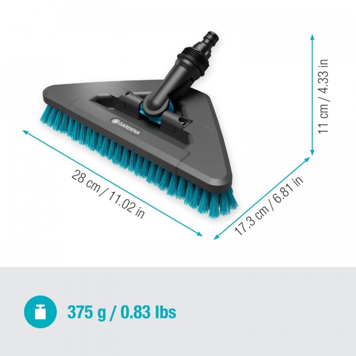 Щітка поворотна на шарнірі Gardena Cleansystem 27х13 см, жорстка (18814-20)