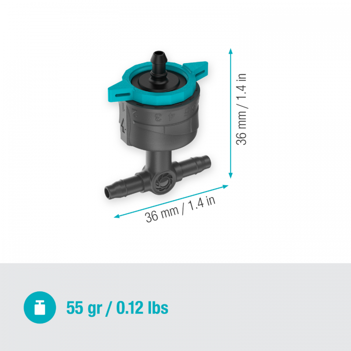 Крапельниця Gardena Micro-Drip-System внутрішня вирівнююча тиск 1-8 л/год, 5 шт (13314-20)