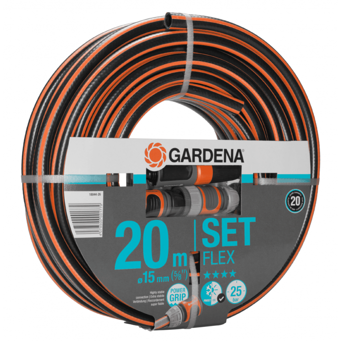 Шланг Gardena Flex Set 15 мм (5/8"), 20 м, 25 бар (18044-26)