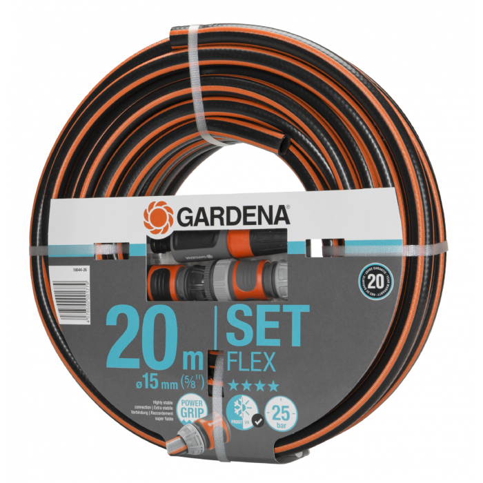 Шланг Gardena Flex Set 15 мм (5/8"), 20 м, 25 бар (18044-26)