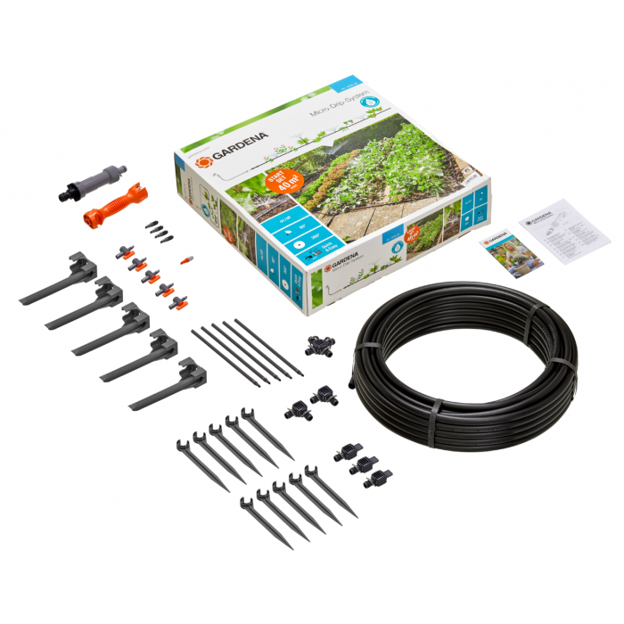 Комплект мікрокрапельного поливу Gardena Micro-Drip-System для клумб і грядок до 40 м2 (13015-20)