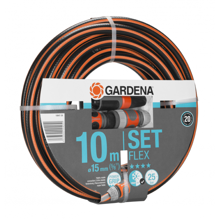 Шланг Gardena Flex Set 15 мм (5/8"), 10 м, 25 бар (18047-26)