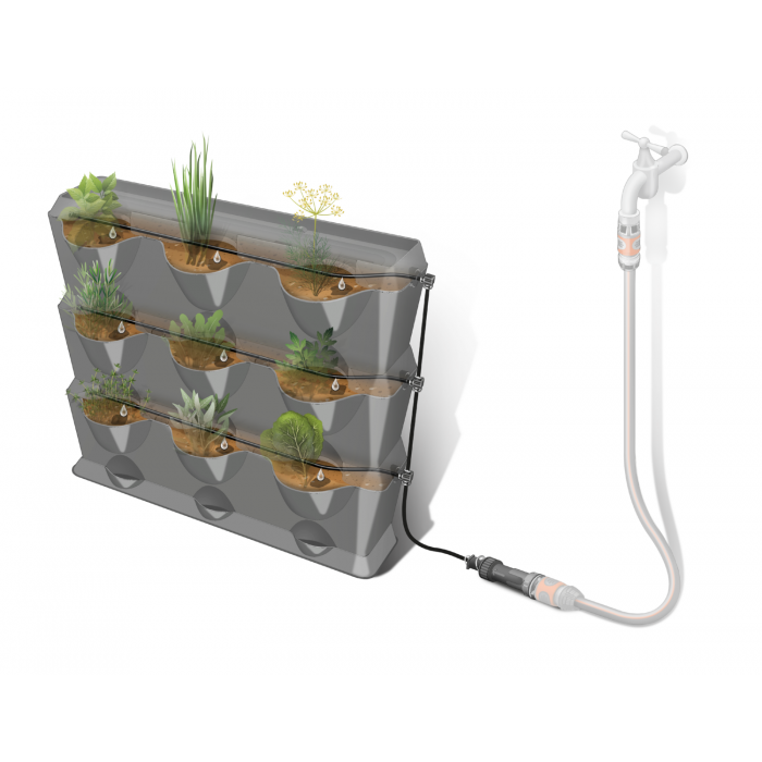 Комплект мікрокрапельного поливу Gardena Micro-Drip-System NatureUp на 9 вертикальних горщиків (13156-20)