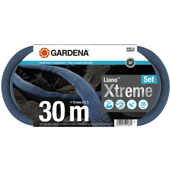 Текстильний шланг Gardena Liano Xtreme Set 13 мм (1/2"), 30 м (18477-20)