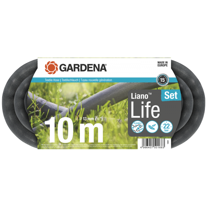 Текстильний шланг Gardena Liano Life Set 13 мм (1/2"), 10 м (18441-20)