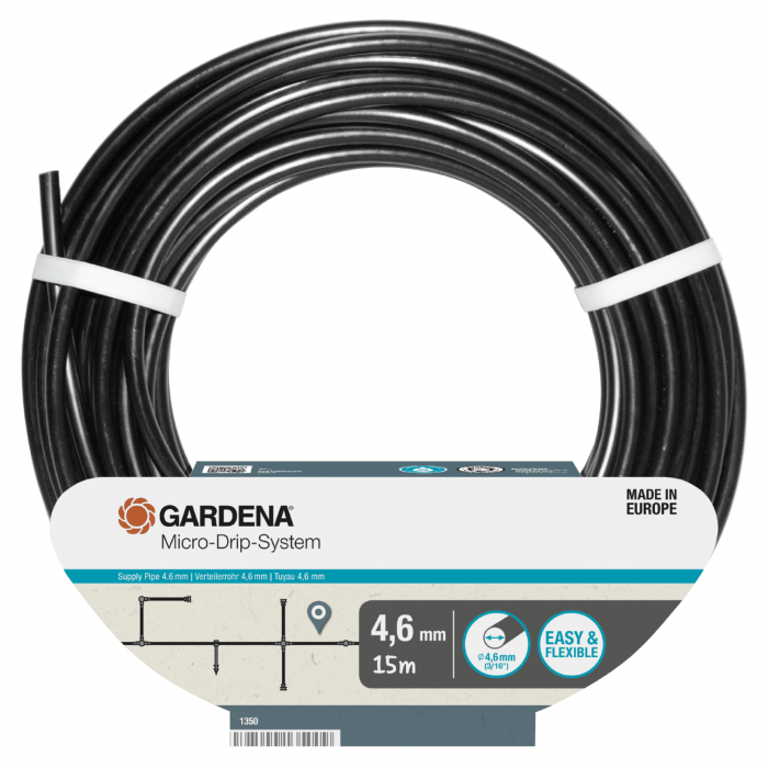 Шланг подаючий Gardena Micro-Drip-System 4,6 мм, 15 м (01350-29)