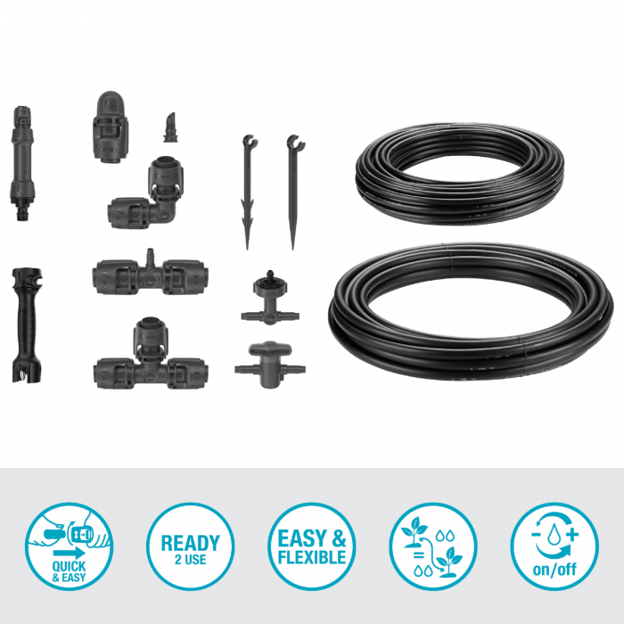 Комплект поливу Gardena Micro-Drip-System Raised Bed Set для високих грядок на 35 рослин (13455-20)
