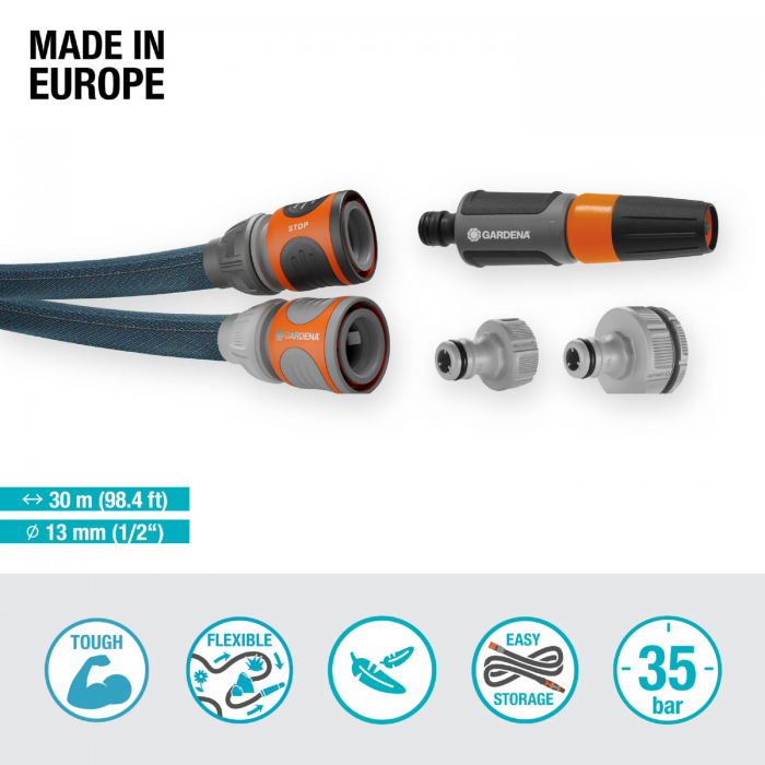 Текстильний шланг Gardena Liano Xtreme Set 13 мм (1/2"), 30 м (18477-20)