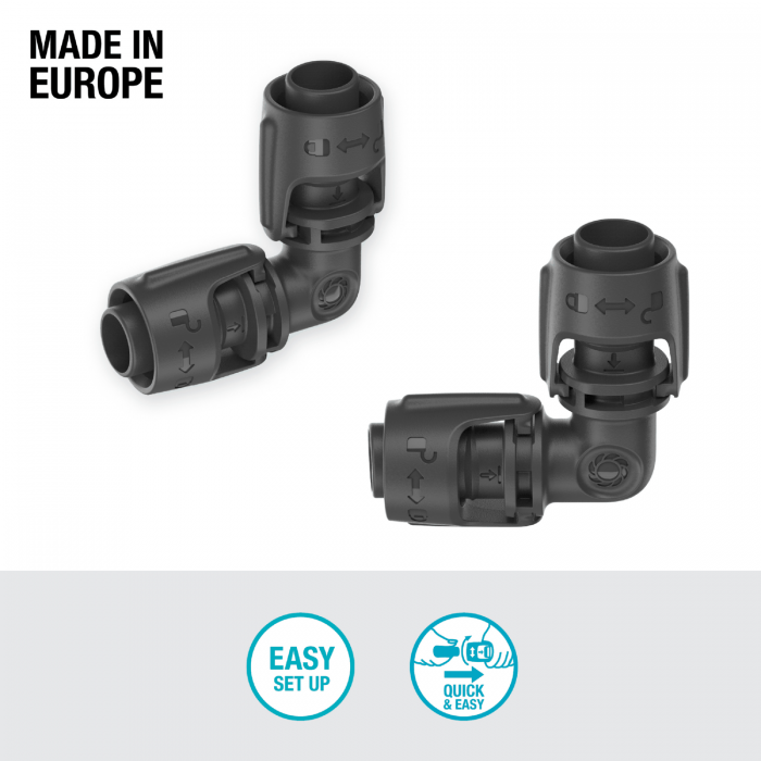 З'єднувач L-подібний Gardena Micro-Drip-System Quick & Easy для шлангів 13 мм, 2 шт (13202-20)