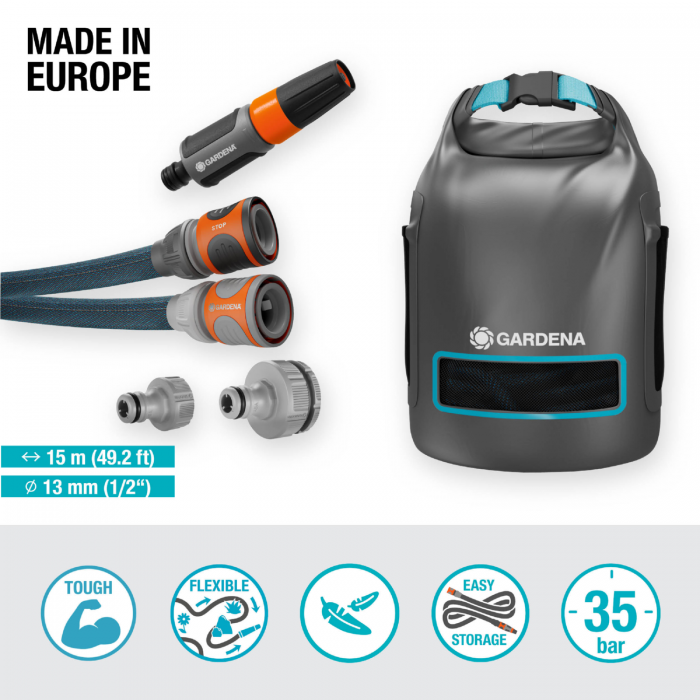 Текстильний шланг Gardena Liano Xtreme Set 13 мм (1/2"), 15 м (18468-20)