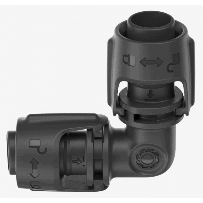 З'єднувач L-подібний Gardena Micro-Drip-System Quick & Easy для шлангів 13 мм, 2 шт (13202-20)