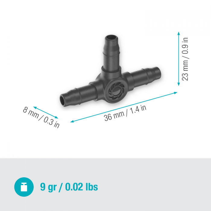 З'єднувач Т-подібний Gardena Micro-Drip-System для шлангів 4,6 мм, 10 шт (13211-20)