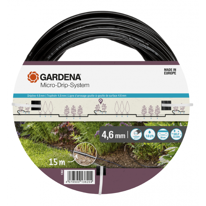Шланг-дощувач Gardena Micro-Drip-System 15 м, 1.5 л/год (01362-20)