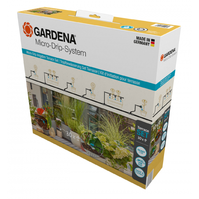 Комплект поливу Gardena Micro-Drip-System Terrace Set на 30 рослин (13400-20)