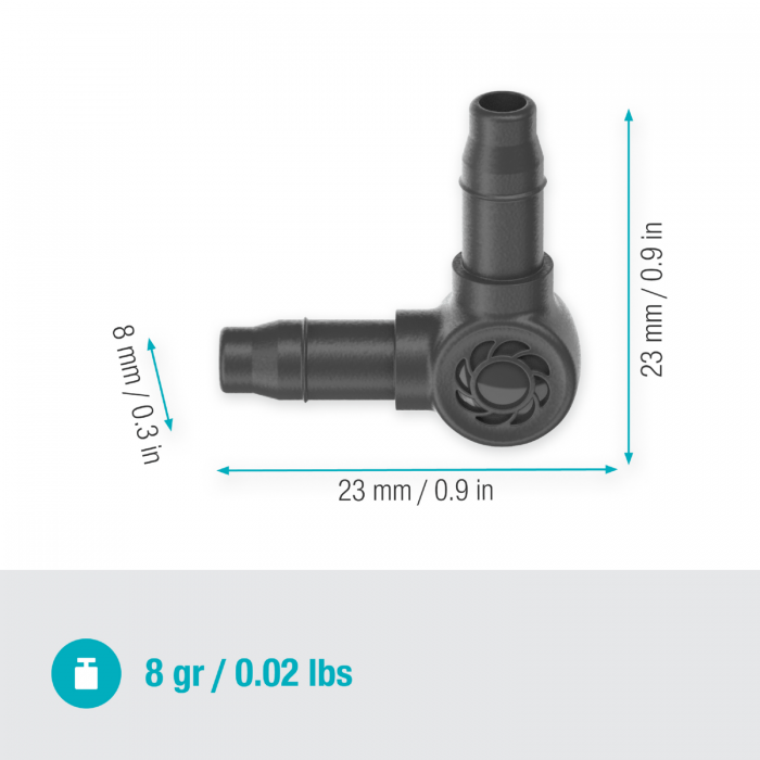 З'єднувач L-подібний Gardena Micro-Drip-System для шлангів 4,6 мм, 10 шт (13212-20)