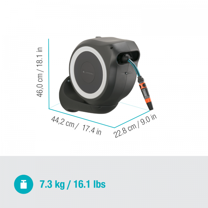 Котушка зі шлангом Gardena Roll-Up S Automatic настінна 15 м (18602-20)