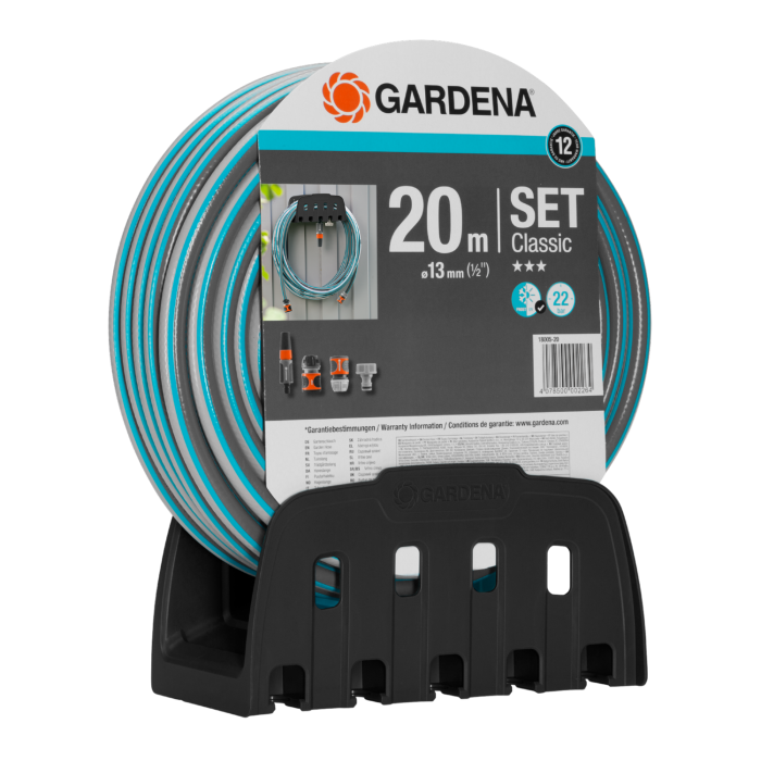 Шланг з кронштейном і комплектом для поливу Gardena Classic 13 мм (1/2 "), 20 м Set (18005-50)