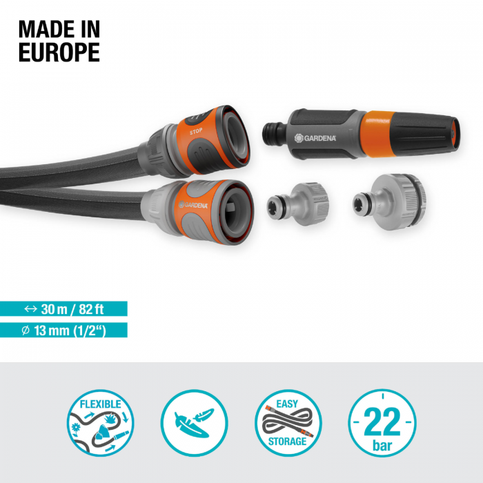 Текстильний шланг Gardena Liano Life Set 13 мм (1/2"), 30 м (18457-20)
