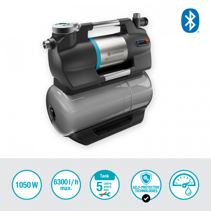 Насосна станція автоматична Gardena 6300 SilentComfort Bluetooth® (09068-20)
