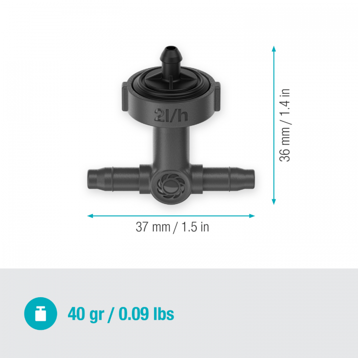 Крапельниця Gardena Micro-Drip-System внутрішня вирівнююча тиск 2 л/год, 10 шт (13312-20)
