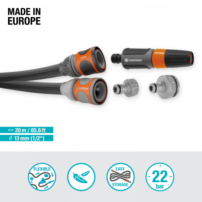 Текстильний шланг Gardena Liano Life Set 13 мм (1/2"), 20 м (18450-20)