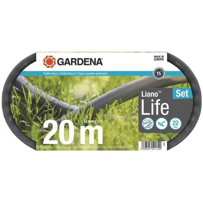 Текстильний шланг Gardena Liano Life Set 13 мм (1/2"), 20 м (18450-20)