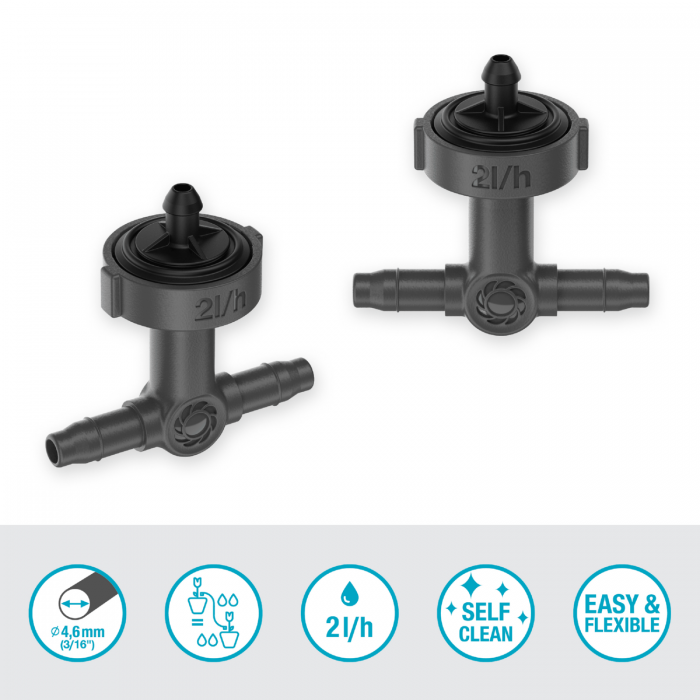 Крапельниця Gardena Micro-Drip-System внутрішня вирівнююча тиск 2 л/год, 10 шт (13312-20)