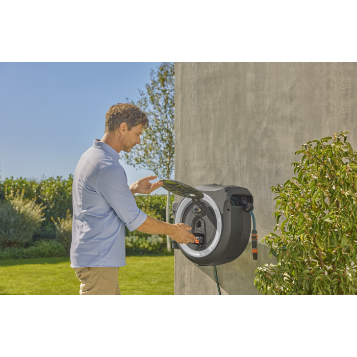 Котушка зі шлангом акумуляторна Gardena PowerRoll XL Automatic Solo 35 м (18642-55)