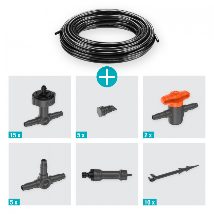 Комплект поливу Gardena Micro-Drip-System Balcony Set на 15 рослин (13401-20)