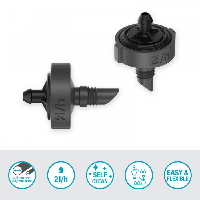 Крапельниця Gardena Micro-Drip-System кінцева вирівнююча тиск 2 л/год, 10 шт (13302-20)