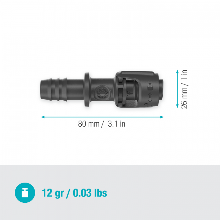 З'єднувач прямий Gardena Micro-Drip-System Quick & Easy 13 мм х 13-16 мм, 1 шт (13220-20)