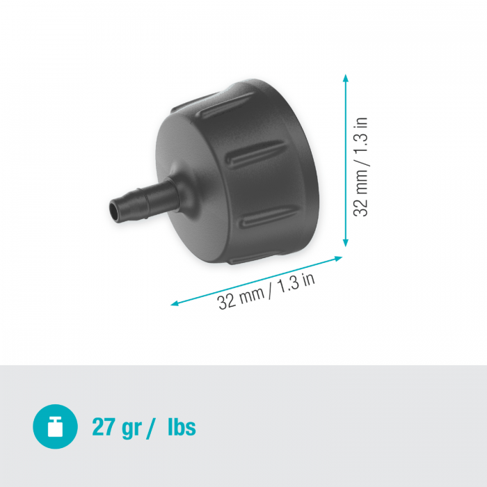Штуцер 26,5 мм 3/4 Gardena Micro-Drip-System для шлангів 4.6 мм, 1 шт (13224-20)