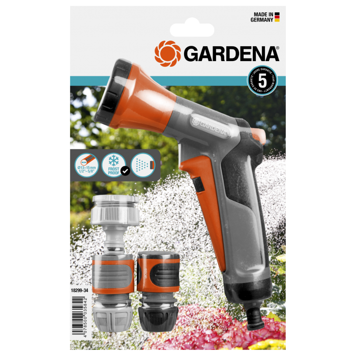 Пістолет-розпилювач Gardena Classic м'який душ з набором для підключення (18299-34)