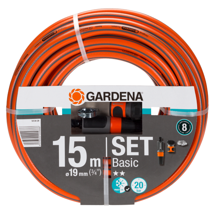 Шланг з комплектом для поливу від насоса Gardena Basic 19 мм (3/4 "), 15 м Set (18134-29)