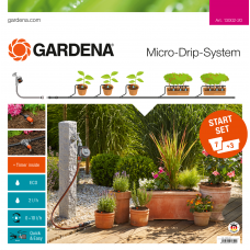 Комплект мікрокрапельного поливу Gardena Micro-Drip-System Starter Set M automatic для квіткових горщиків або вазонів з таймером Flex (13002-20)