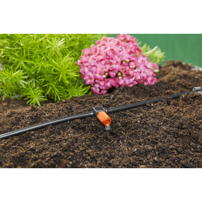 Комплект мікрокрапельного поливу Gardena Micro-Drip-System Starter Set M automatic для квіткових горщиків або вазонів з таймером Flex (13002-20)