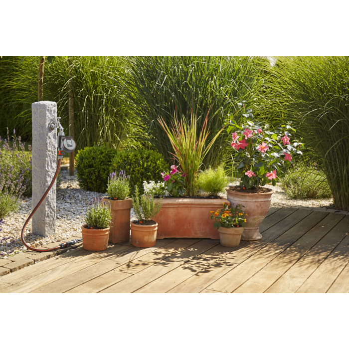 Комплект мікрокрапельного поливу Gardena Micro-Drip-System Starter Set M automatic для квіткових горщиків або вазонів з таймером Flex (13002-20)